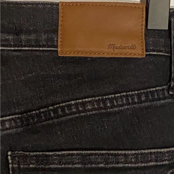 Madewell Black Charcoal Denim Jeans 
Size 32  9” High Rise Skinny - Picture 7 of 12